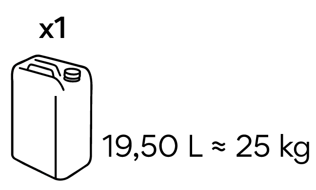 19,50 L / 25 KG
