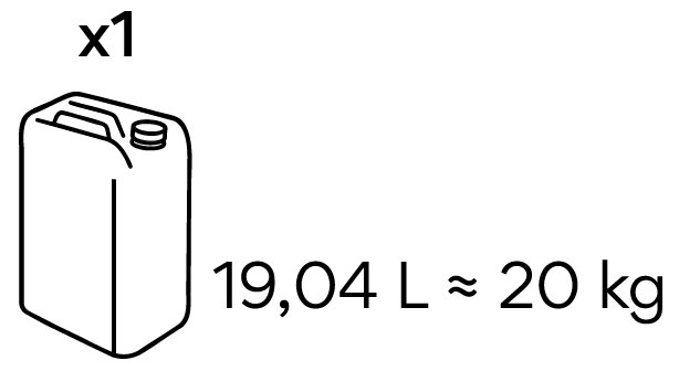 19,04 L / 20 KG