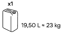 19,50 L / 23 KG