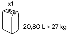 20,80 L / 27 KG