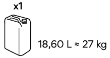 18,60 L / 27 KG