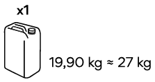 19,90 kg / 27 kg