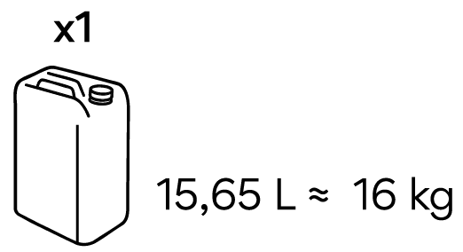 15,65 L / 16 KG
