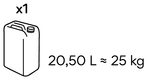 20,50 L / 25 KG