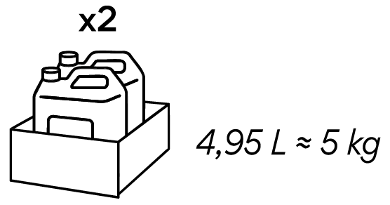 4,95l / 5kg