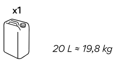 20 L - 19.8 kg